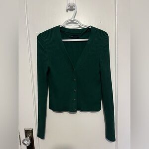 FOREST GREEN GAP CARDIGAN